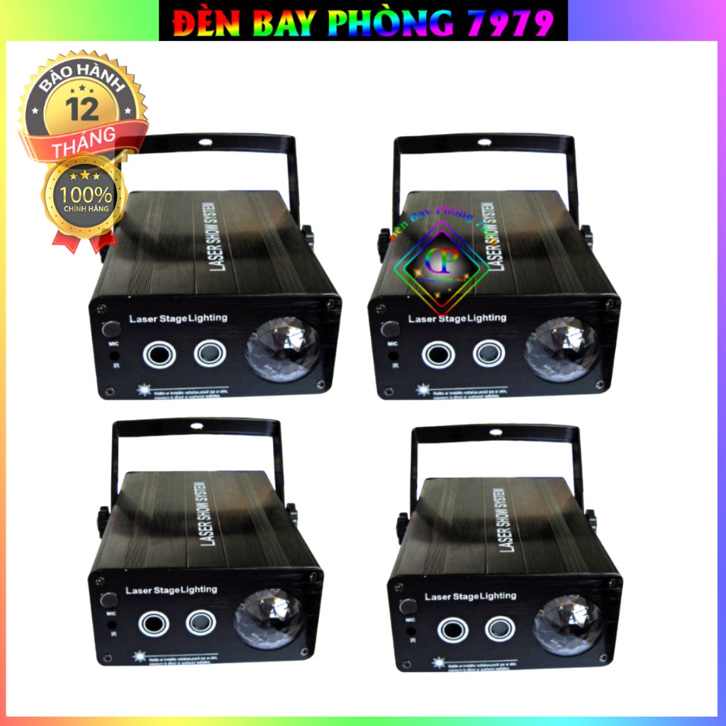 Đèn Laser 3 In 1 Cảm Biến Âm Thanh  Dùng Cho Phòng Karaoke, Bar, Sân khấu. Đèn Led Nhập Khẩu Cao Cấp