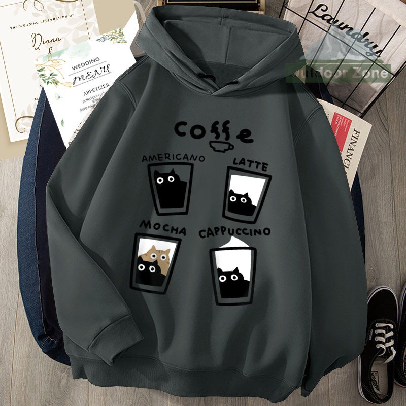 Áo hoodie Dáng Rộng In Họa Tiết Dễ Thương Thời Trang Xuân Thu Cho Nam