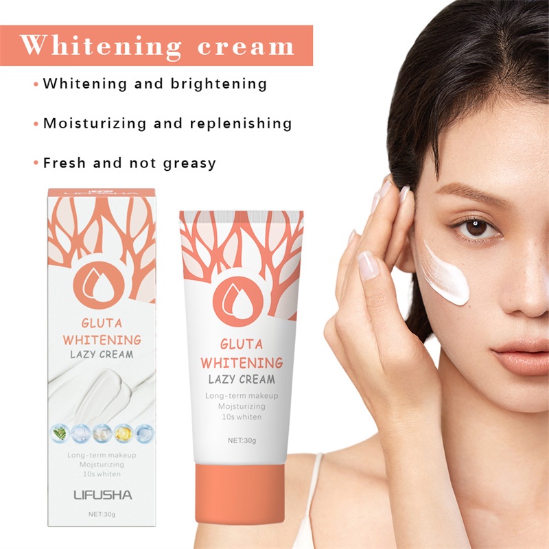 Gluta Kem Dưỡng Trắng Da Mặt Làm Sáng Tông Màu Da 30G Thích Hợp Cho Người Lười Trang Điểm Lười Kem JULYSTAR