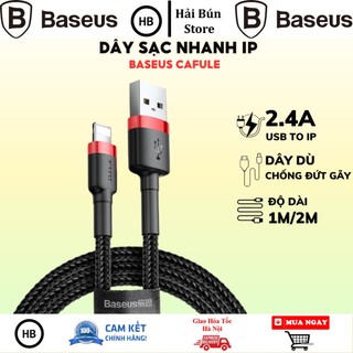 Cáp sạc nhanh Baseus Cafule dây dù chống đứt gãy siêu bền cho 8 X 11 12 HaiBunStore