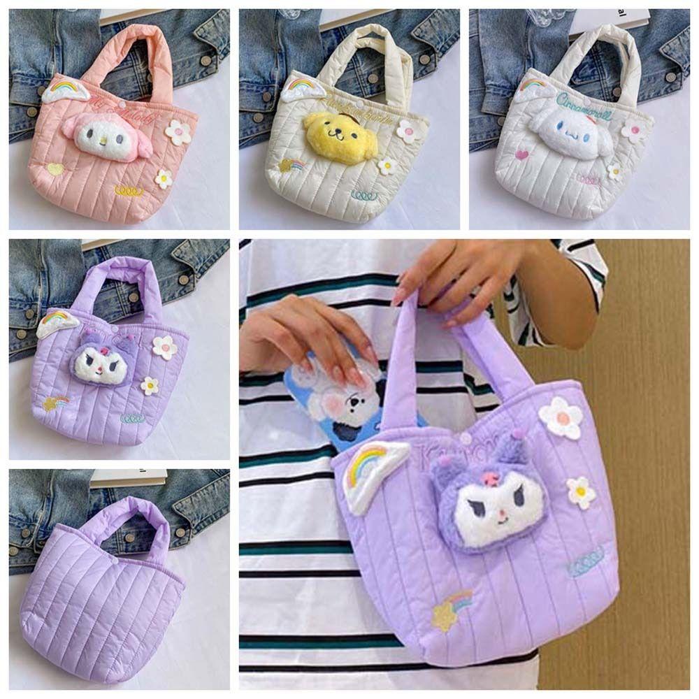 Bliss kuromi Túi tote Xách Tay Gấp Được Hình Động Vật Hoạt Hình melody Và Hoa Đám Mây Dễ Thương Có Dây Đeo Cổ Tay Cho Nữ / Nữ