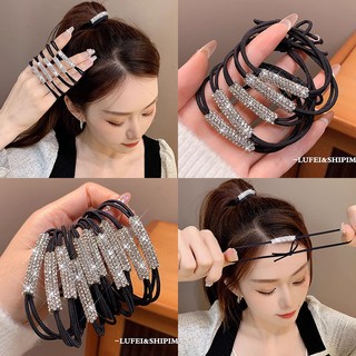 Set 5 Dây Buộc Tóc Đính Đá Lấp Lánh Thời Trang