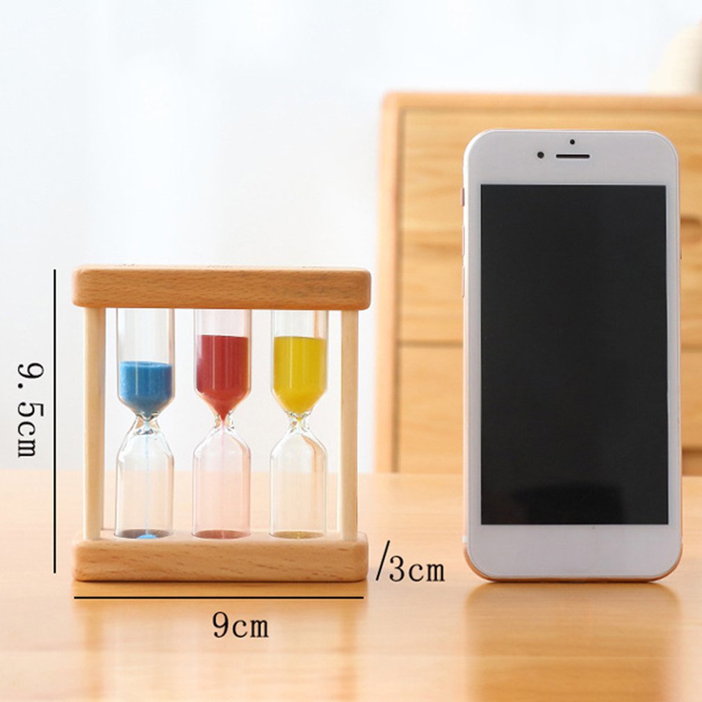 Đồng Hồ Cát Thủy Tinh 1 / 3 / 5 Phút Bằng Gỗ Mặt Cát Sáng Tạo Trang Trí Nhà Cửa