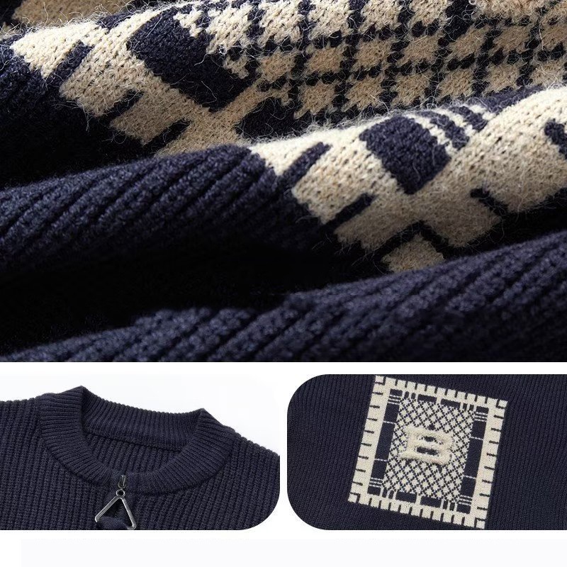 SUPER KIDS quần áo trẻ em Áo Khoác cardigan Dệt Kim Phối Khóa Kéo Thời Trang Cho Bé Trai đồ bé trai