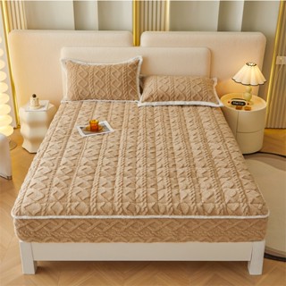Tấm ga trải giường ngang lông cừu ngô loại A có dây thun Tấm ga trải giường ấm áp mùa đông không tĩnh điện Đơn / Siêu đơn / Nữ hoàng / Vua / Vỏ gối đệm cỡ siêu vua