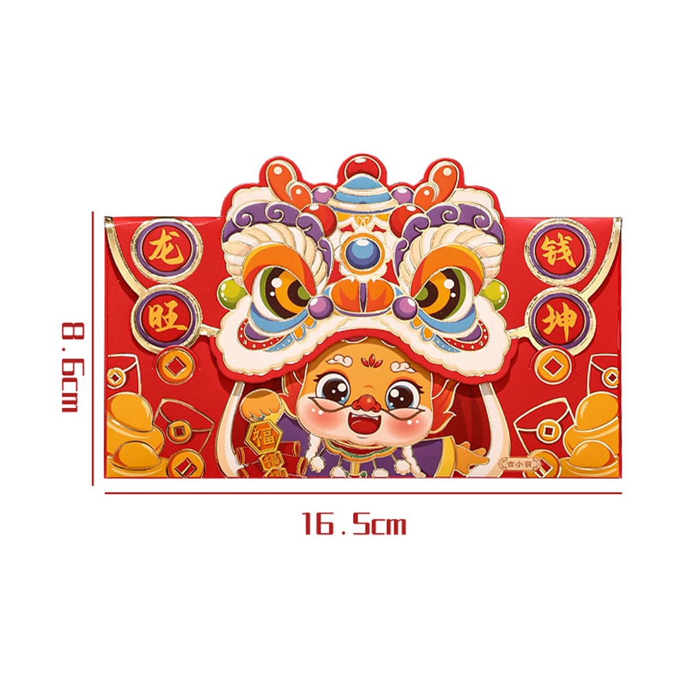 Set 4 / 6 Bao Lì Xì Mừng Năm Mới 2024 Màu Đỏ Phong Cách Trung Hoa