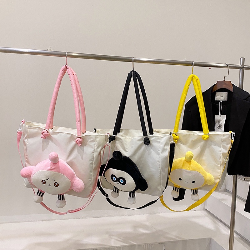 BEIBAOBAO  Túi tote mềm hình quả trứng lớn ngộ nghĩnh thời trang dành cho nữ