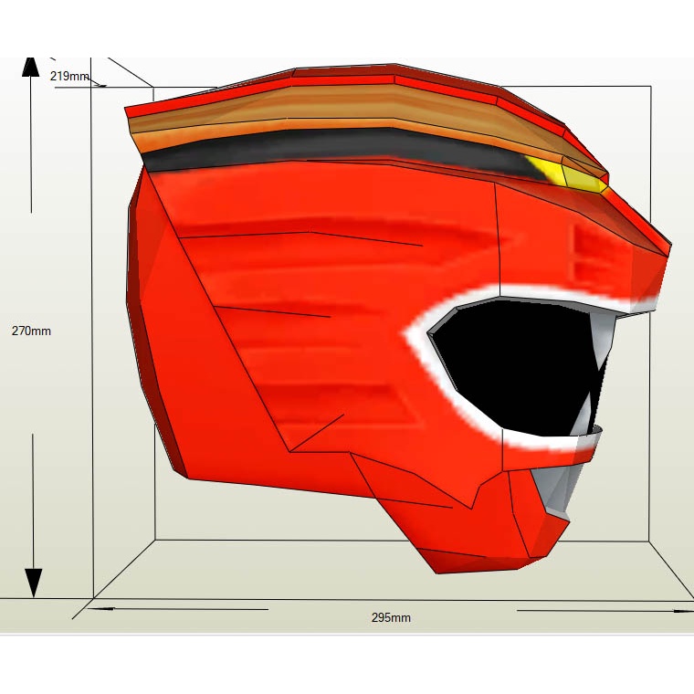 Mô hình giấy Super Sentai Mũ gao đỏ  Gaored Helmet