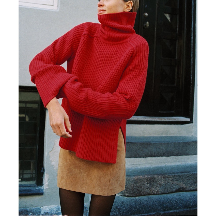 Zara Áo sweater Tay Dài Dáng Rộng Vải Mềm Ấm Áp Thời Trang Thu Đông Cho Nữ 3519130