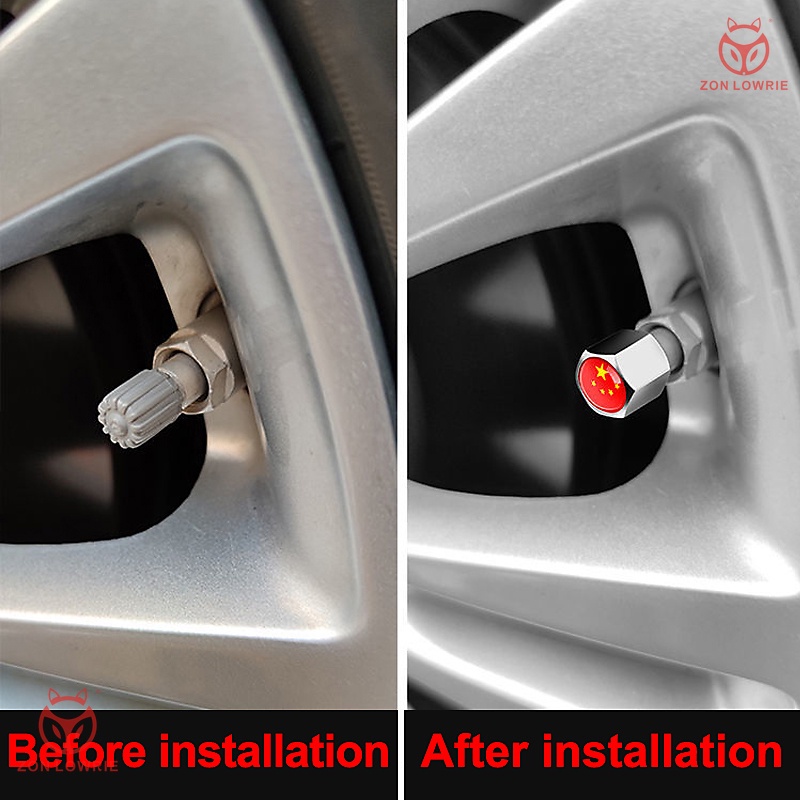 Set 4 Nắp Van Bánh Xe Hơi Bằng Kim Loại