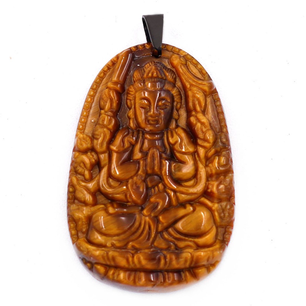 Mặt phật Thiên thủ thiên nhãn đá hổ 3.6 cm, Quan âm nghìn tay nghìn mắt