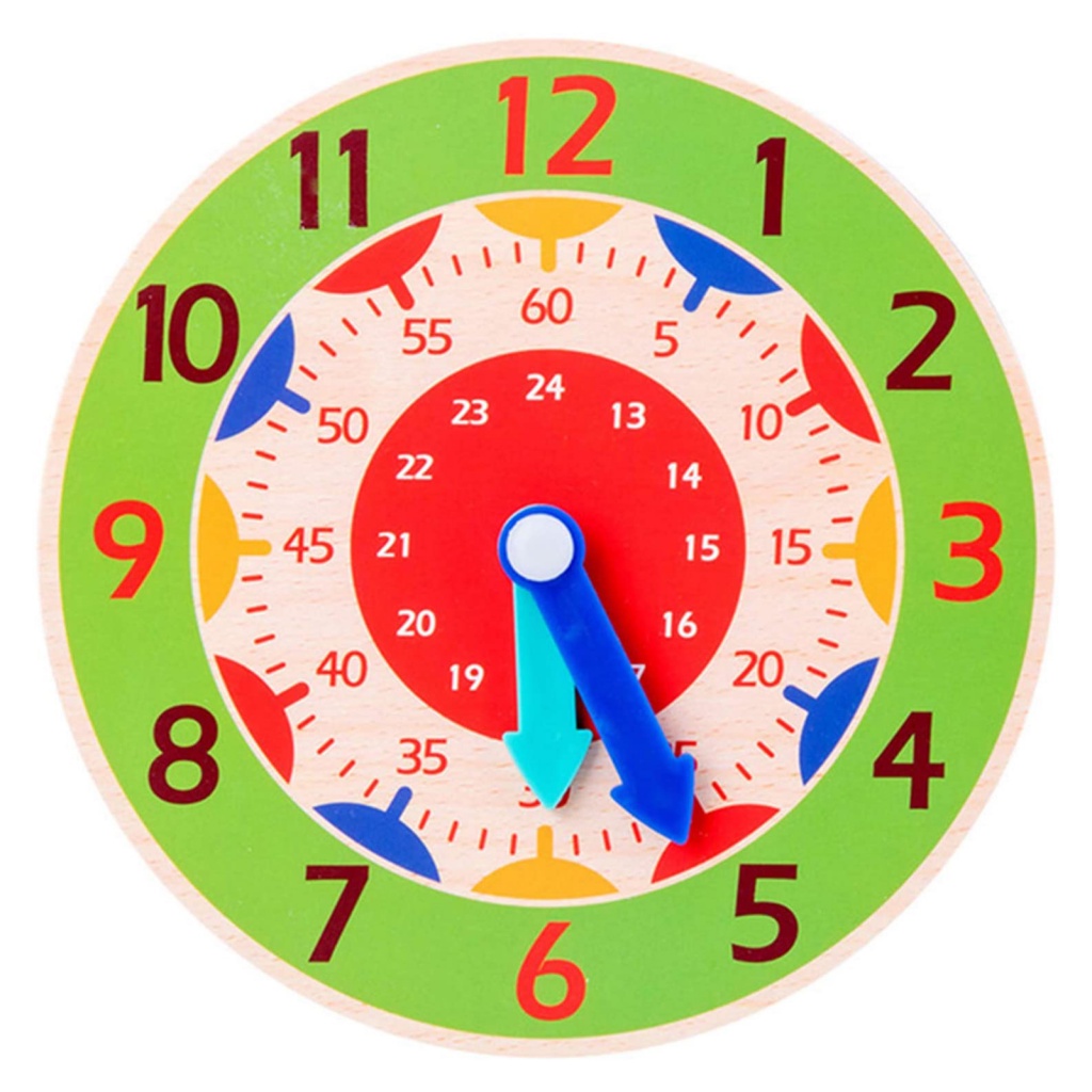 Đồ Chơi Đồng Hồ Bằng Gỗ Dạy Học Cho Trẻ Mẫu Giáo