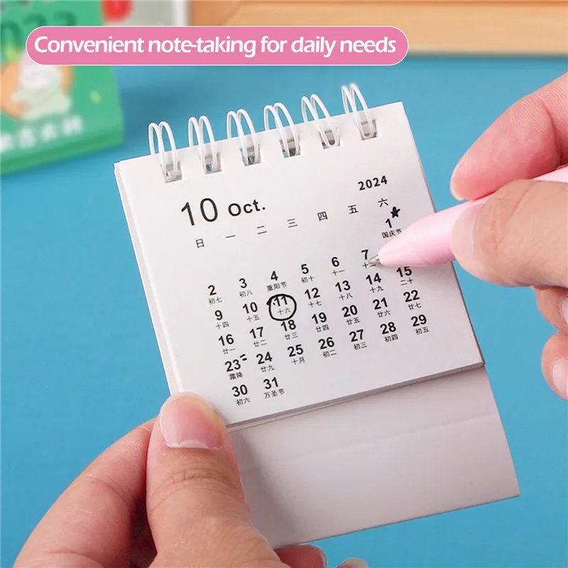 Lịch Để Bàn 2024 mini Hình Thỏ Hoạt Hình Dễ Thương