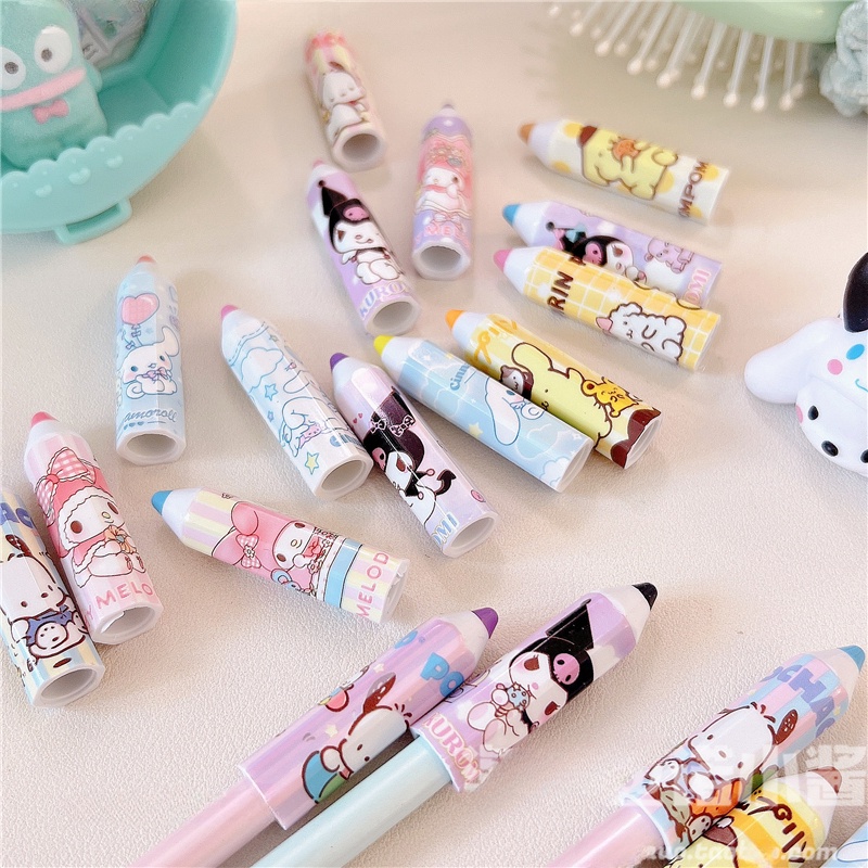 Sanrio Set 4 Nắp Đậy Bút Chì Họa Tiết Hoạt Hình Dễ Thương