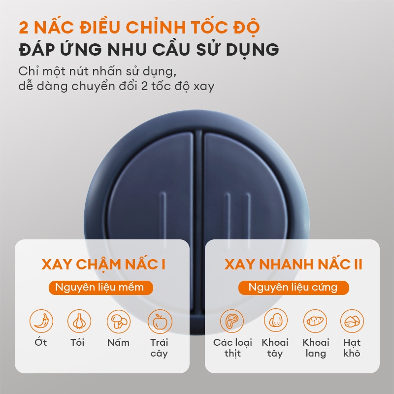 Máy xay thịt thực phẩm đa năng 2L Gaabor MG20M-BE01A 300W, cối thủy tinh, xanh biển sâu DEEP SEA huyền bí