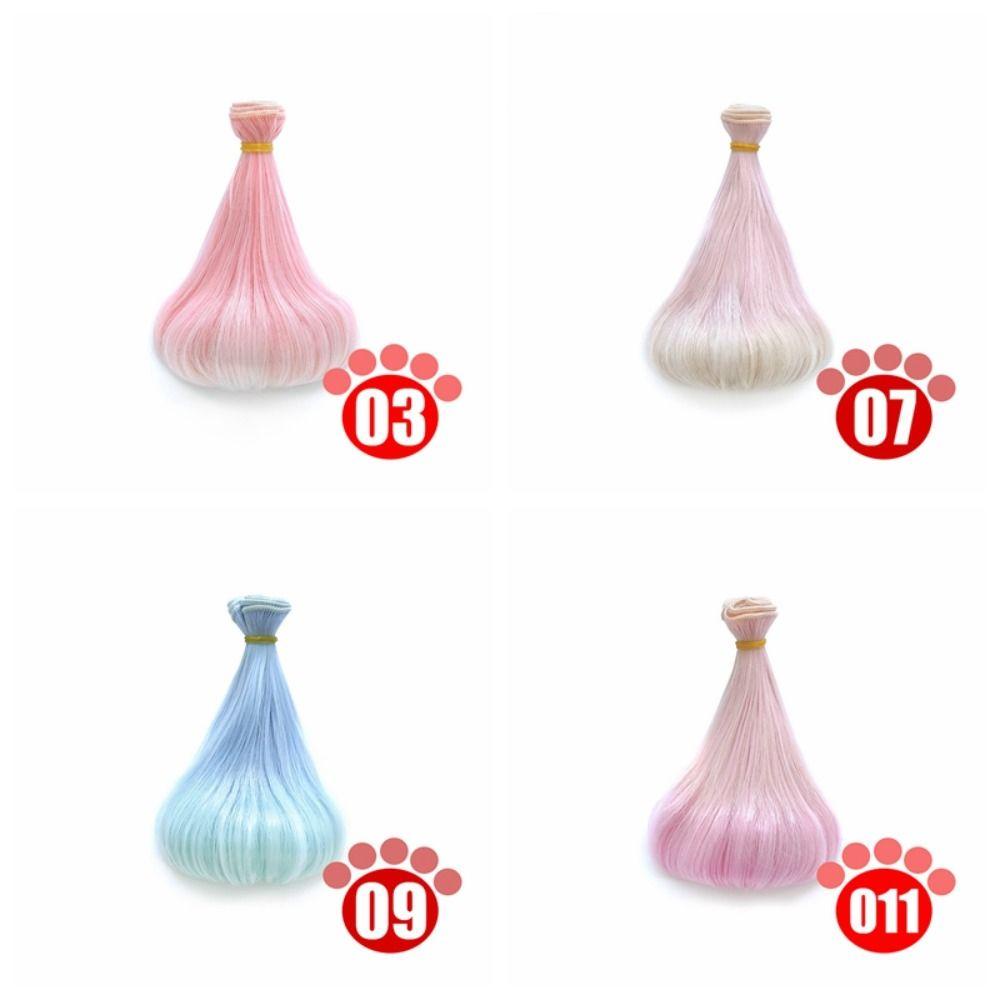 Tóc Giả Búp Bê bjd sd Bằng Sợi Lụa Mềm 15cm Nhiều Màu Sắc