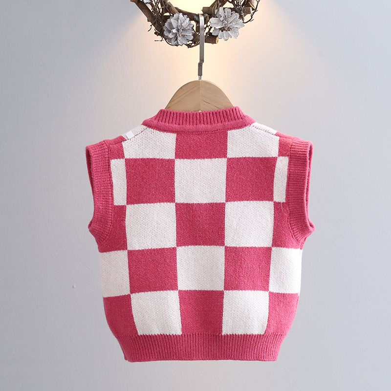 Áo sweater Dệt Kim Không Tay Dáng Rộng Thời Trang Thu Đông Cho Bé Gái