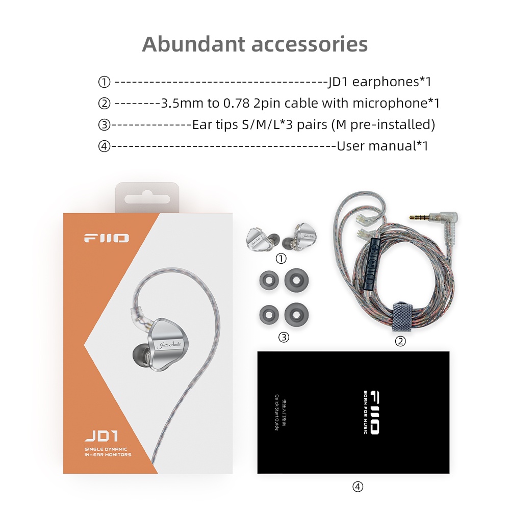 Fiio Tai Nghe Nhét Tai jadeaudio jd1 Âm Thanh hifi Có mic Phong Cách Thể Thao