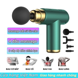 Máy massage cầm tay mini, súng massage toàn thân 6 cấp độ đa cường độ, máy massage đa năng