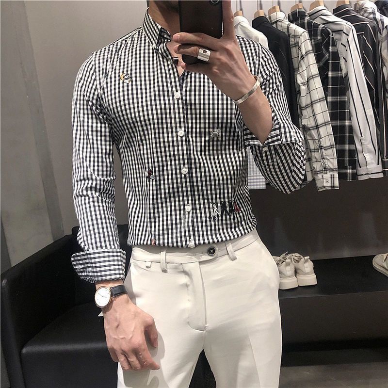 Áo Sơ Mi Caro Tay Dài Thời Trang Cho Nam