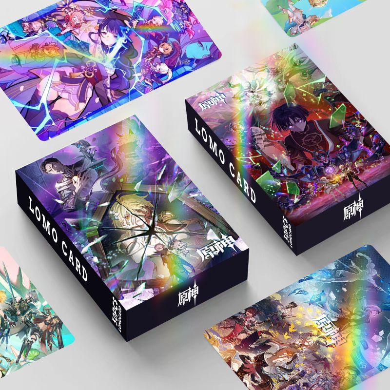 Genshin Raiden Shogun Laser Flash Lomo Card Double-sided Color Printing Photocard