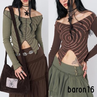 Áo Croptop Trễ Vai Tay Dài Dáng Ôm Thời Trang Dành Cho Nữ