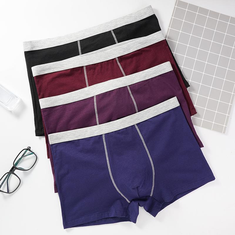Quần Lót boxer cotton Không Đường May Màu Sắc Đơn Giản Cho Nam Giới Có Size xl-4xl