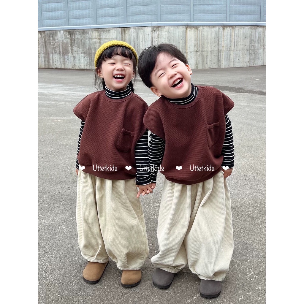 QUẦN NHUNG PHONG CÁCH HÀN QUỐC FORM THỤNG DÀNH CHO BÉ GÁI VÀ BÉ TRAI