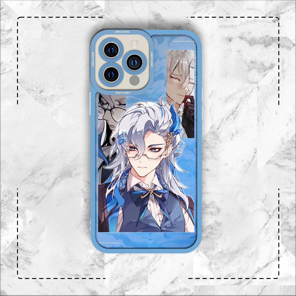 Ốp lưng iphone cạnh vuông Genshin Impact Neuvillette Nhân Vật Anime 8plus/x/xs/11/12/pro/max/plus/promax
