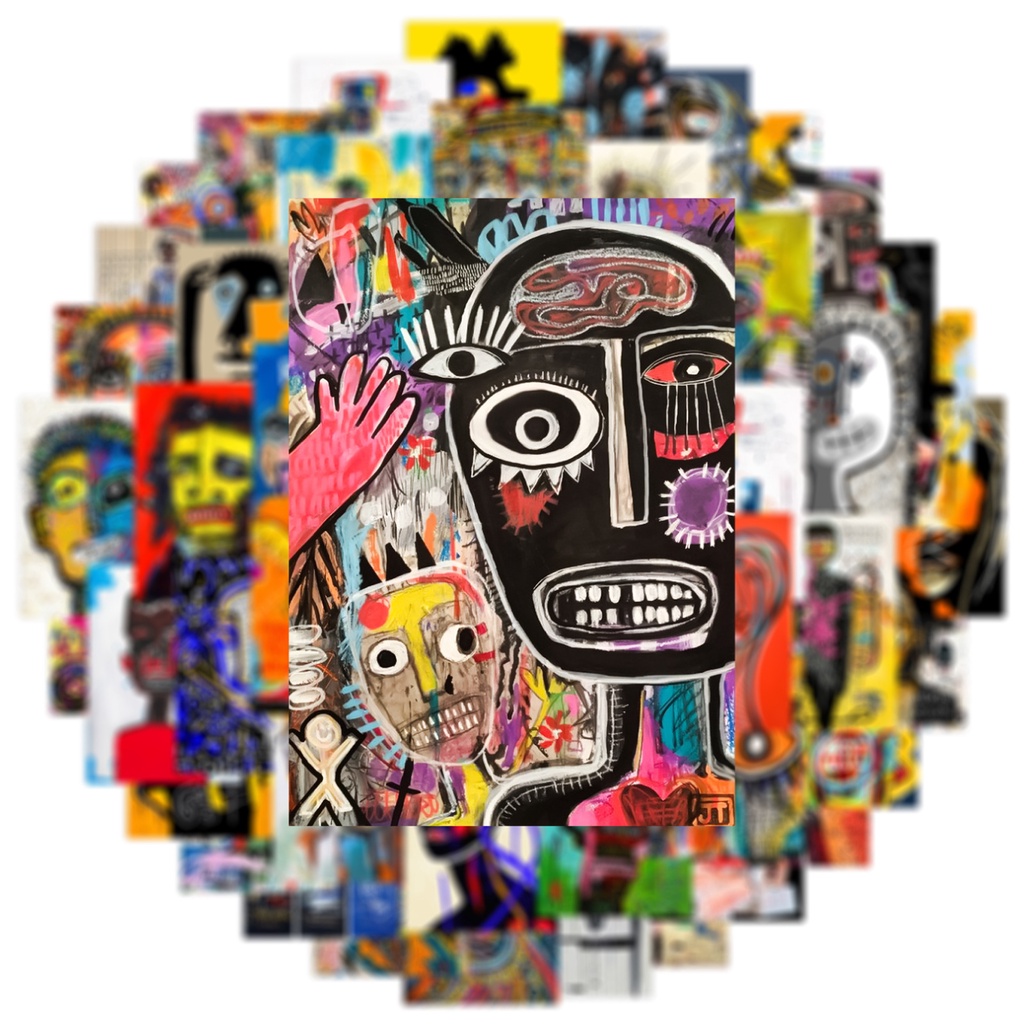 Bộ 50 Miếng Dán Trang Trí Mũ Bảo Hiểm / Bút Chì Chống Thấm Nước Họa Tiết graffiti Độc Đáo