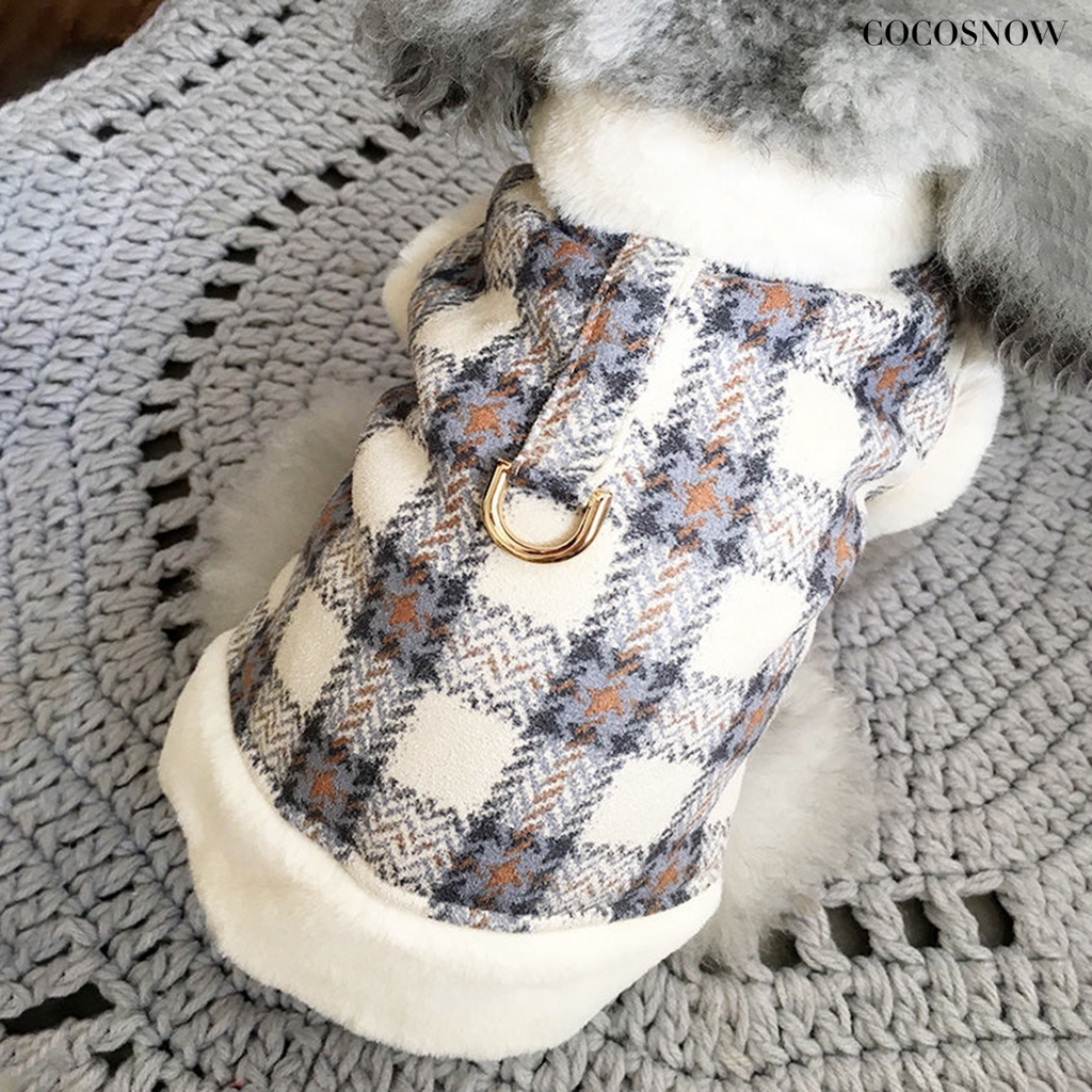 Áo Khoác Giữ Ấm Mùa Đông Mềm Mại Thoải Mái In Họa Tiết Kẻ Sọc Thời Trang Cho Thú Cưng