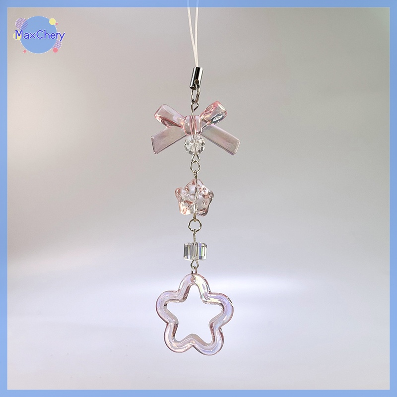 Dây Đeo Điện Thoại / Móc Khóa Hình Nơ Hồng y2k Xinh Xắn Mới