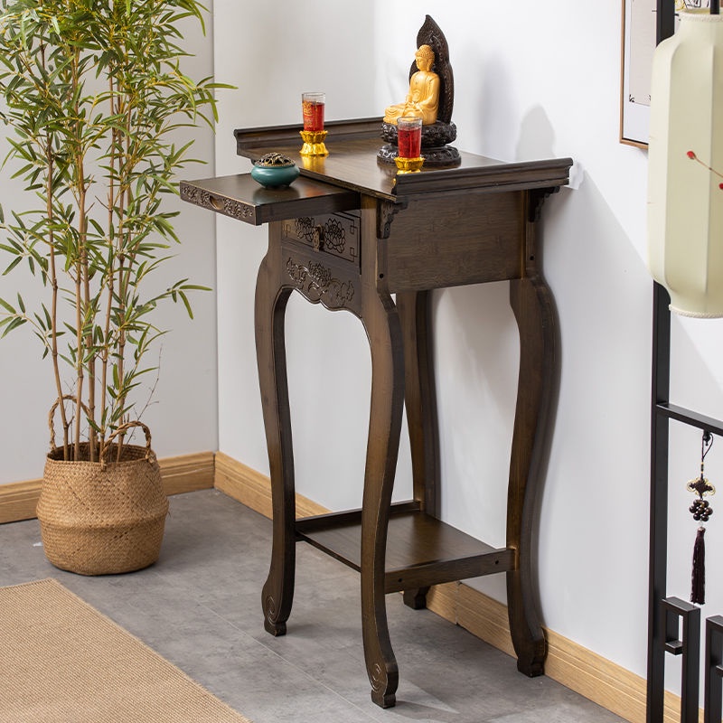 Bộ bàn thờ bàn thờ trong nhà bàn thờ lối vào phòng khách bằng gỗ nguyên khối Trung Quốc Mới bàn thờ 