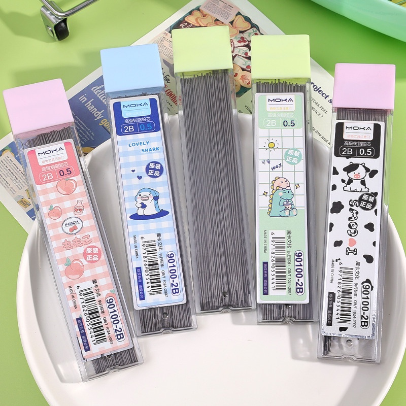 Set 100 Ruột Bút Chì / Ruột Bút Chì Tự Động 0.5mm Họa Tiết Hoạt Hình Có Thể Xóa Được