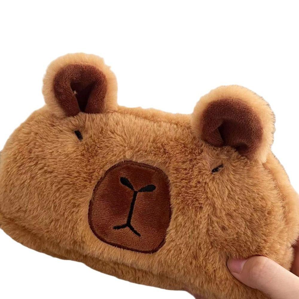 Lanfy Túi Đựng Bút Hình Búp Bê capybara Nhồi Bông Mềm Mại