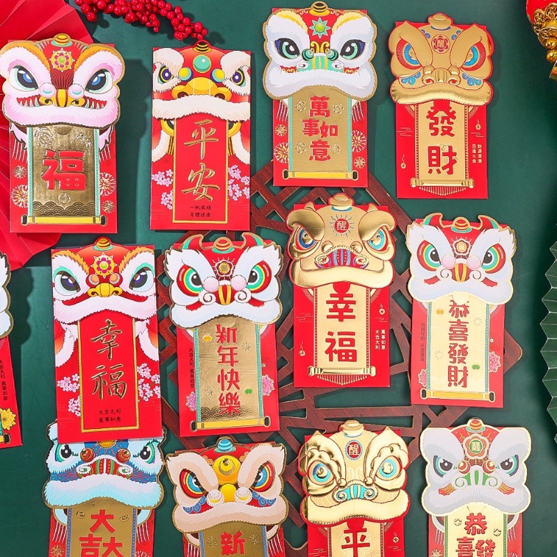 Set 6 Bao Lì Xì Hình Rồng Đỏ Hoạt Hình 3d May Mắn Cho Năm Mới