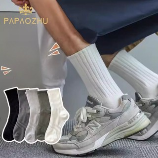Papaozhu Vớ Thể Thao Bằng cotton Mềm Co Giãn Thoáng Khí Thời Trang Hàn Quốc Cho Nam Và Nữ