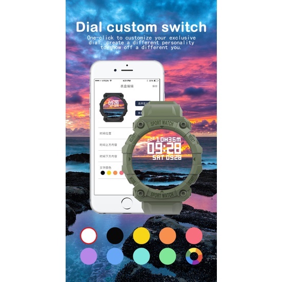 Fd68s Đồng Hồ Thể Thao Thông Minh usb bluetooth Theo Dõi Nhịp Tim / Báo Động ip67 Chống Thấm Nước