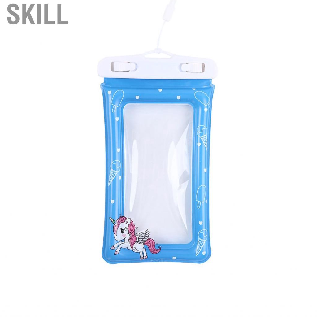 Skill Floating Waterproof Phone Pouch Case Transparent Support Touch Screen for Water Sports Swimming