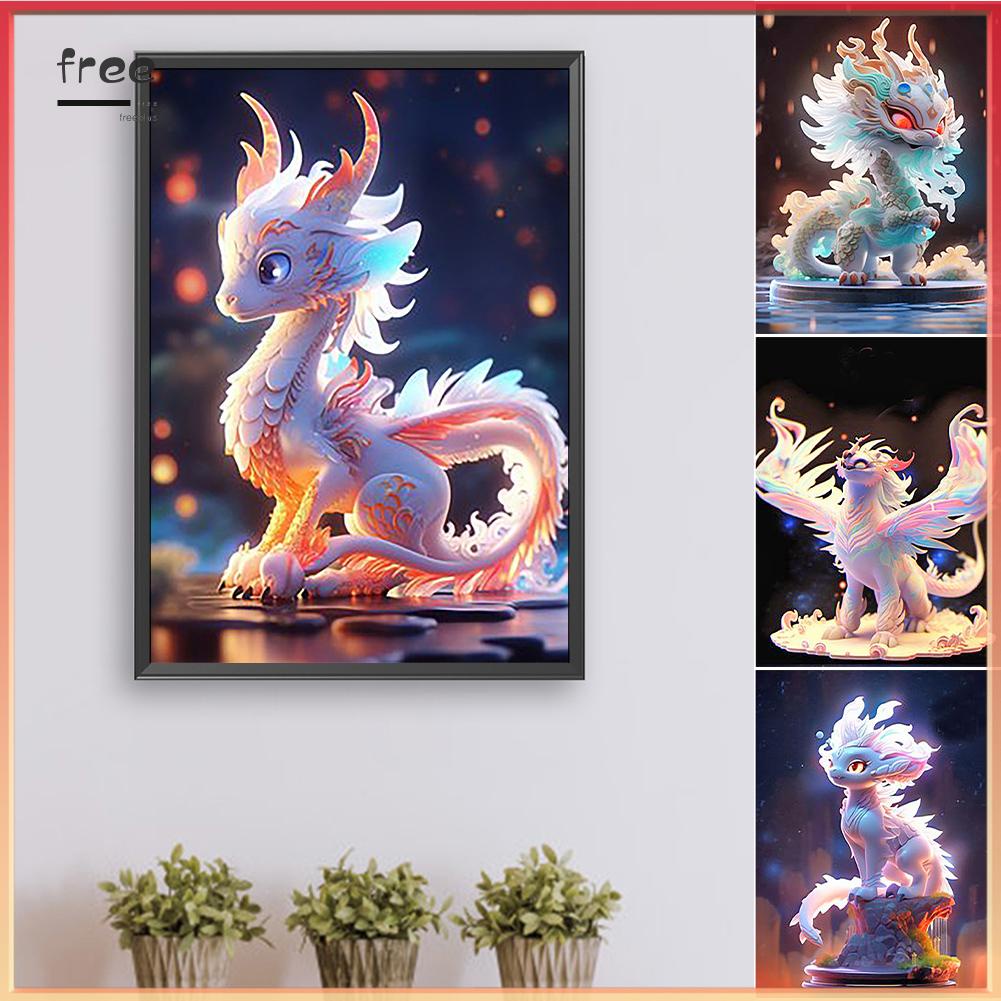 Bộ Tranh Đính Đá 5d diy Hình Rồng Phát Sáng Độc Đáo Trang Trí Nhà Cửa