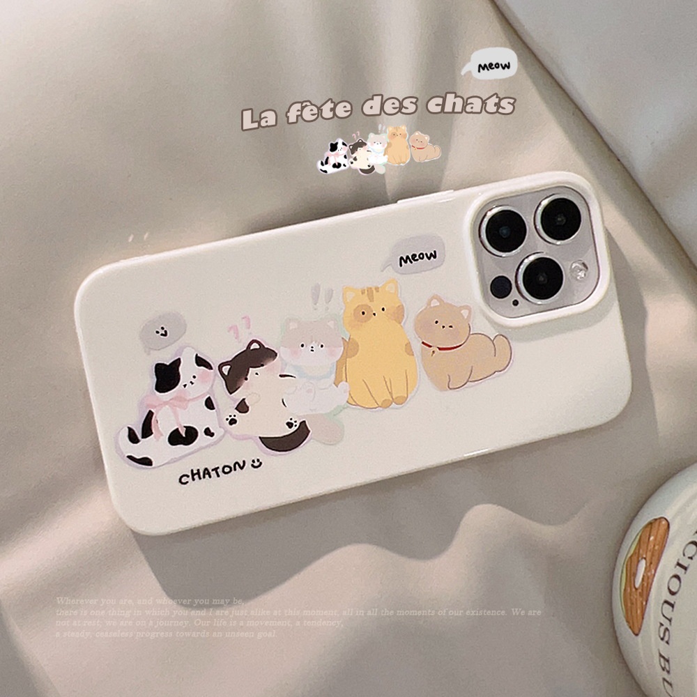 Ốp Điện Thoại tpu Silicon Chống Rơi Hình Mèo Trắng Cho iphone 11 12 13 14 15 pro max plus x xr xs max 7 8 plus se2020