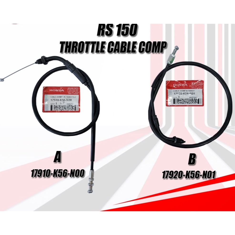 DÂY GA WINNER 150 , SONIC 150 , CBR 150 (GENUINE: A- 17910-K56-N00 / 17910-K56-N01 B- 17920-K56-N01)