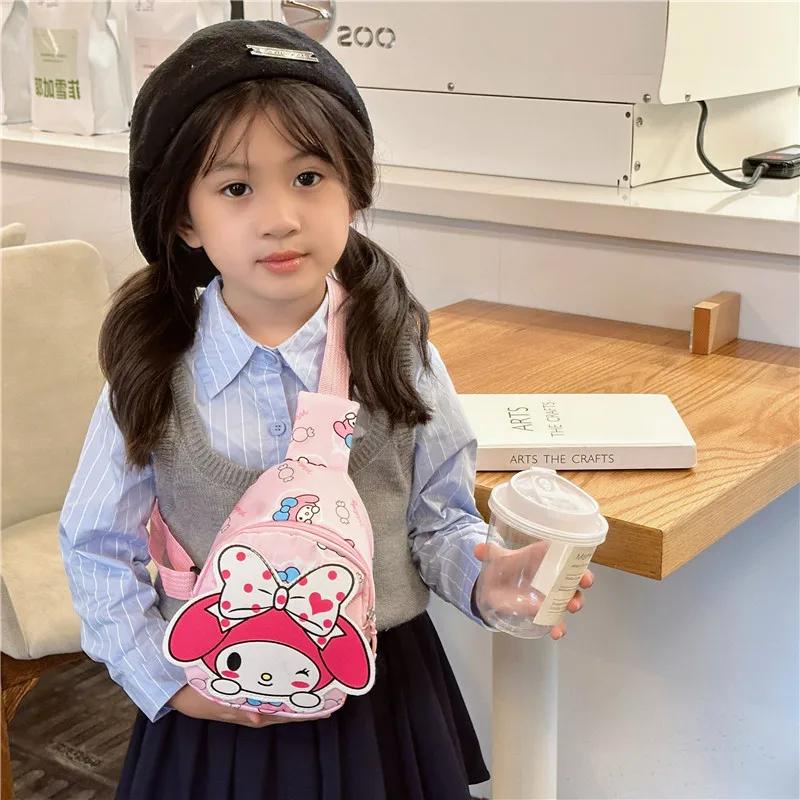 Sanrio Túi Đeo Chéo Siêu Nhẹ Họa Tiết Hoạt Hình Phong Cách Hàn Quốc Cho Bé