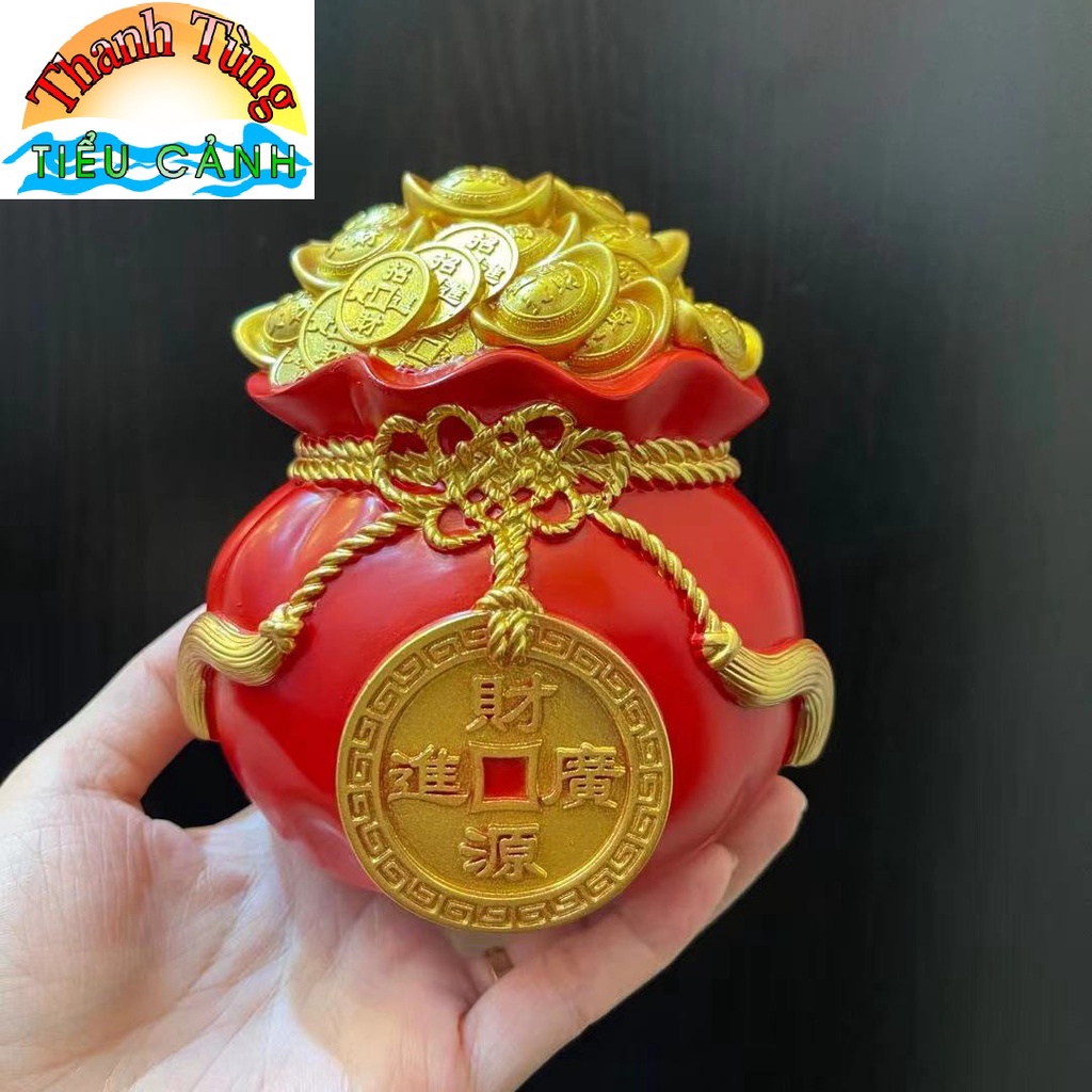 Hũ 13,6cm đựng muối, gạo tài lộc, hũ đựng tiền thần tài bày ban gia tiên, ban thần tài…