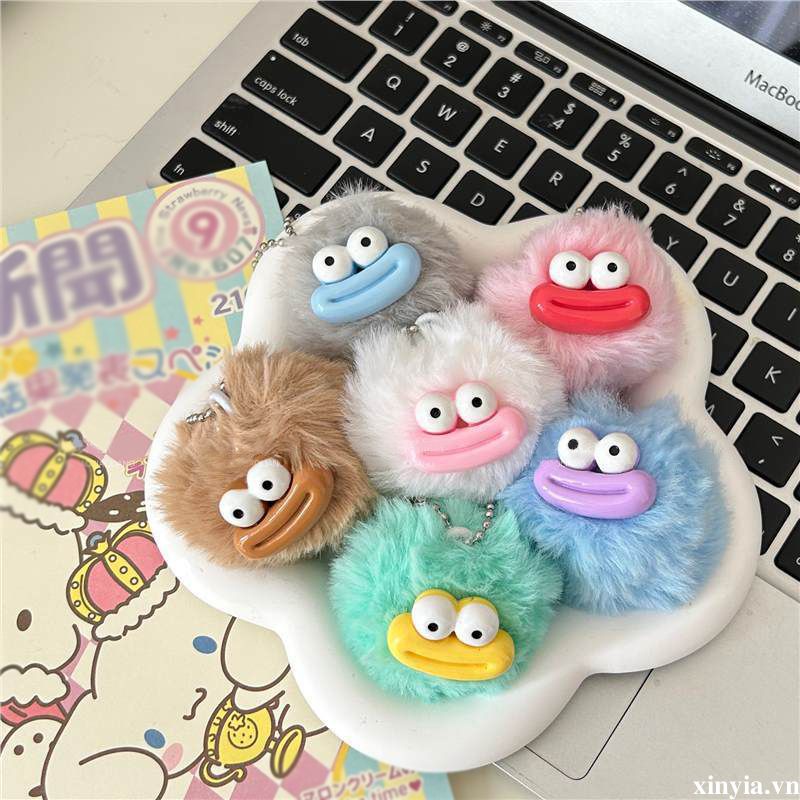 🌺🌺Móc Khóa Búp Bê Nhồi Bông Miệng Xúc Xích Vui Nhộn Sáng Tạo Trang Trí Ba Lô Đi Học