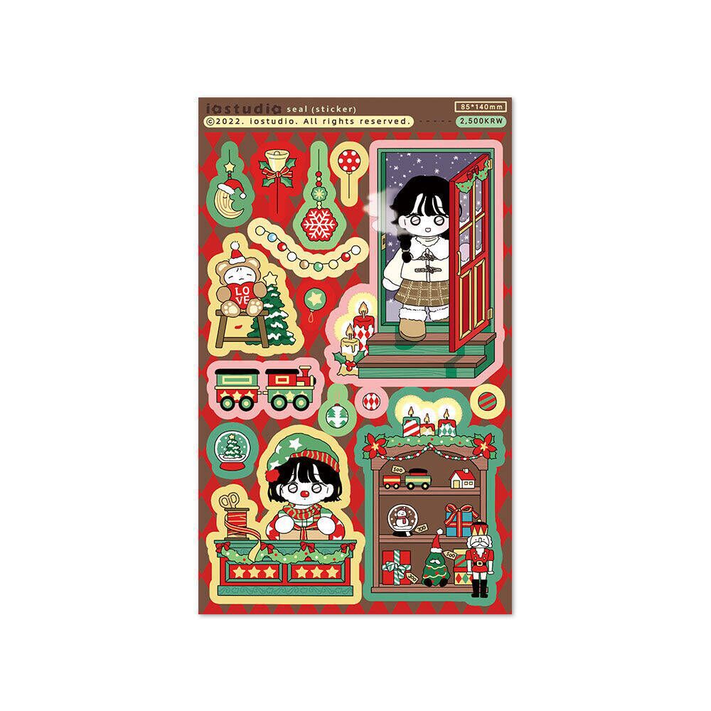 Nhãn Dán Trang Trí Giáng Sinh Họa Tiết Hoạt Hình Dễ Thương