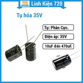 Tụ hóa phân cực 35v đủ giá trị từ 10uf - 470uf