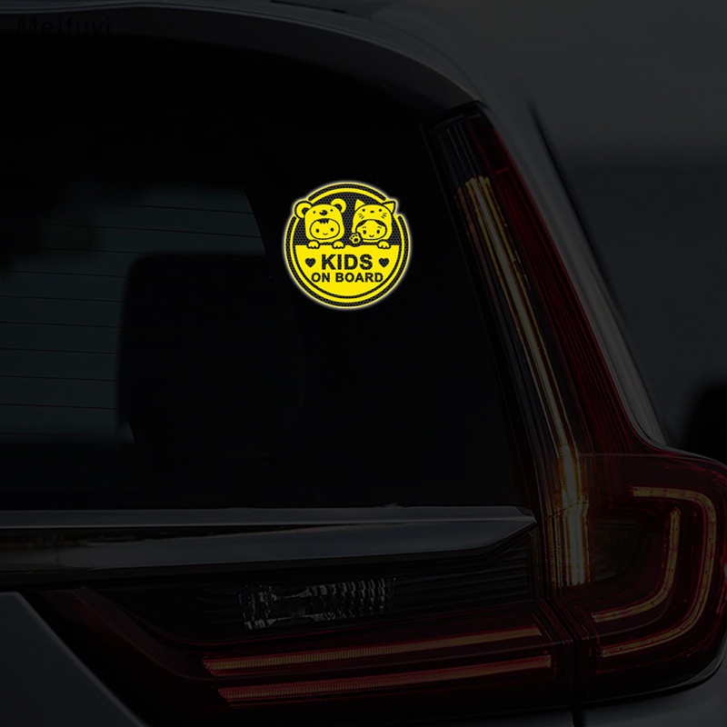 Đề Can Cảnh Báo Phản Quang An Toàn Ban Đêm Cho Trẻ Em in car baby on board