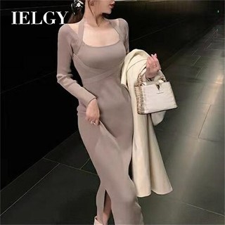 Ielgy Đầm dây ôm ôm eo cinching giảm béo thanh lịch váy ôm hông dành cho nữ
