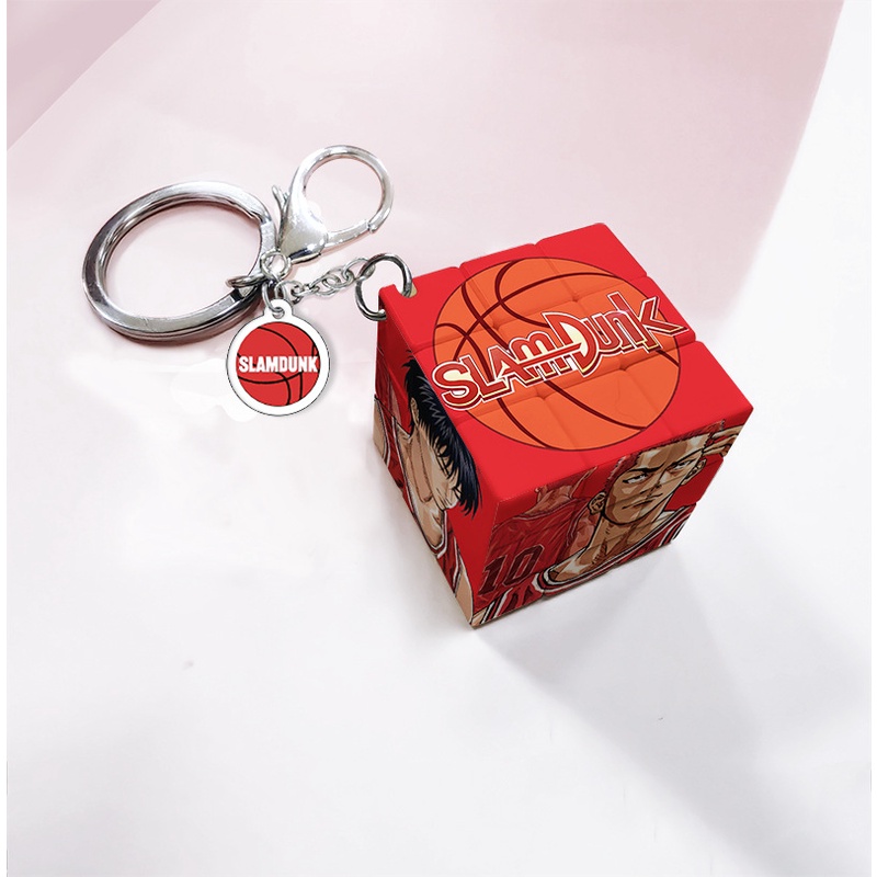 SLAM DUNK,Demon Slayer,JOJO,ONE PIECE,BLUE LOCK,Haikyuu!! Attack on Titan, NARUTO,SPY FAMILY,Jujutsu Kaisen,Tokyo Revengers,Hunter, Chainsaw Man Small Rubik's Cube Keychain Pendant